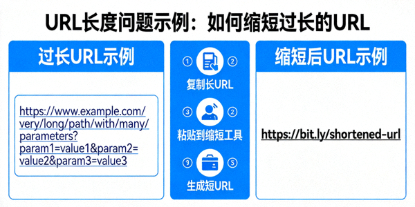 URL长度问题示例，展示如何缩短过长的URL
