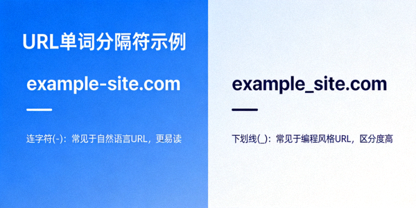 URL单词分隔符示例，展示连字符与下划线的区别