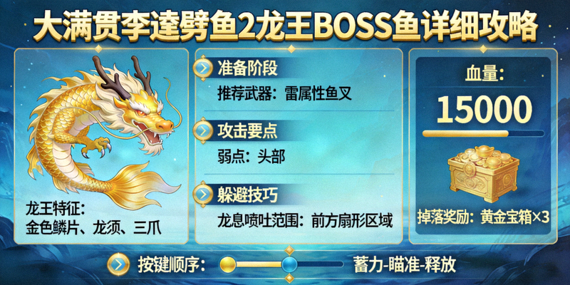 大满贯李逵劈鱼2龙王BOSS鱼的详细攻略图示