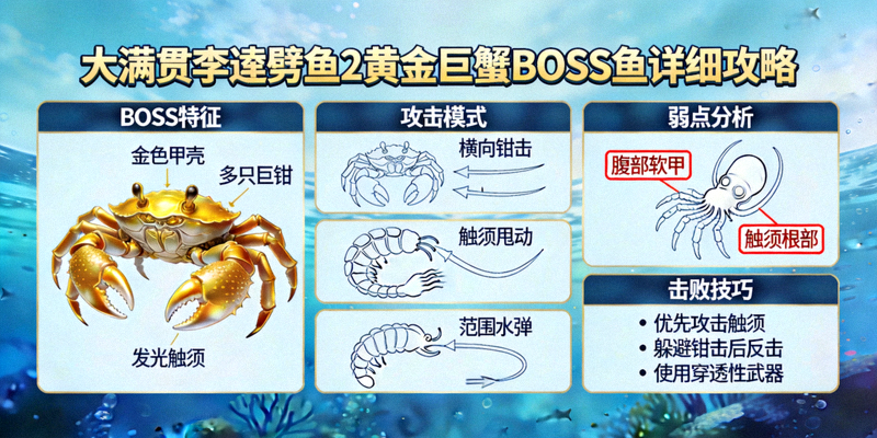 大满贯李逵劈鱼2黄金巨蟹BOSS鱼的详细攻略图示